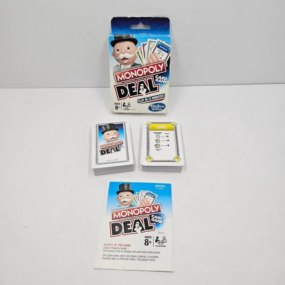 Monopoly Deal Card Game Complete With Box and Rules Hasbro Gaming